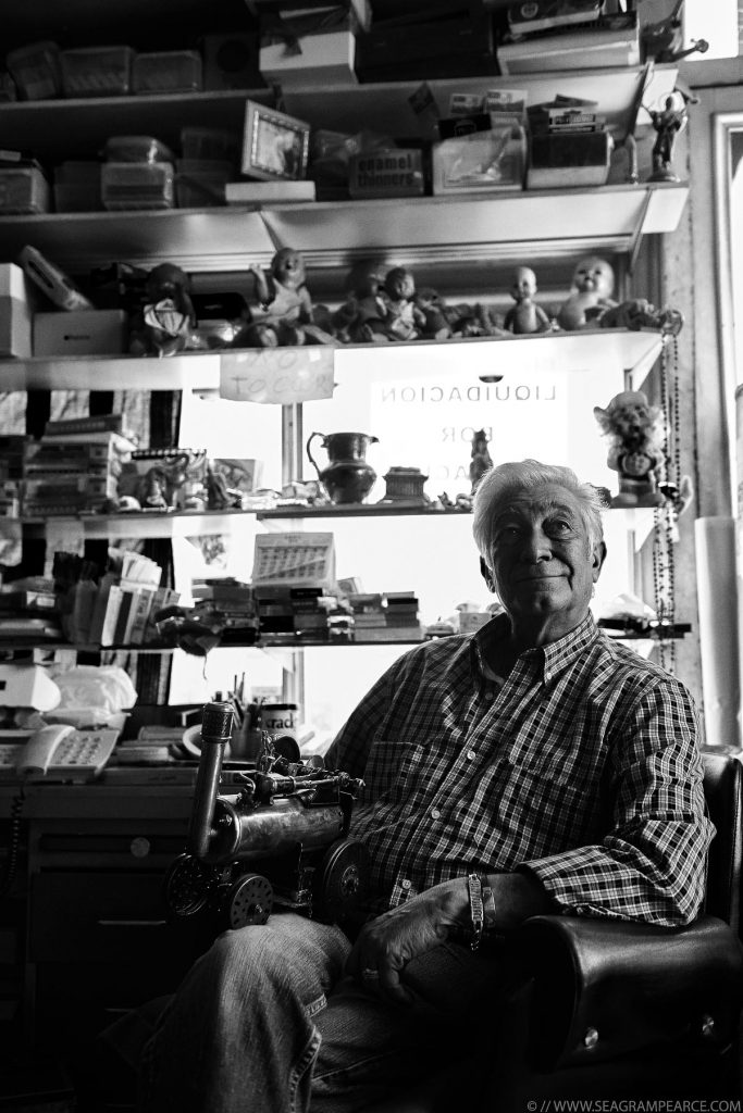 antique toy store owner portrait seagram pearce