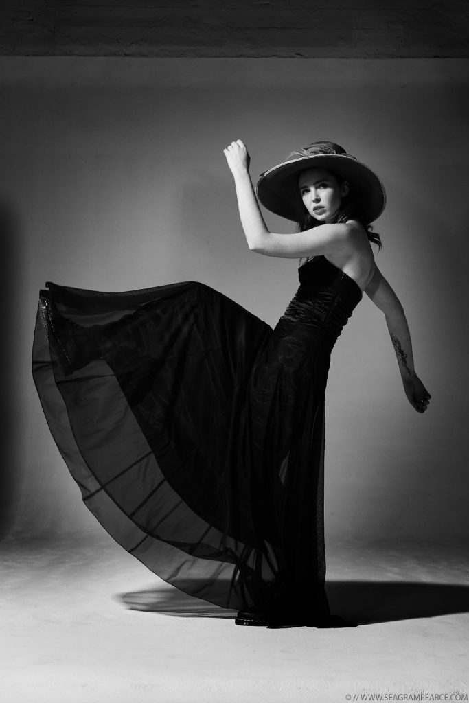 Classic hollywood vintage model styled studio shoot, classic fashion, photography by Seagram Pearce
