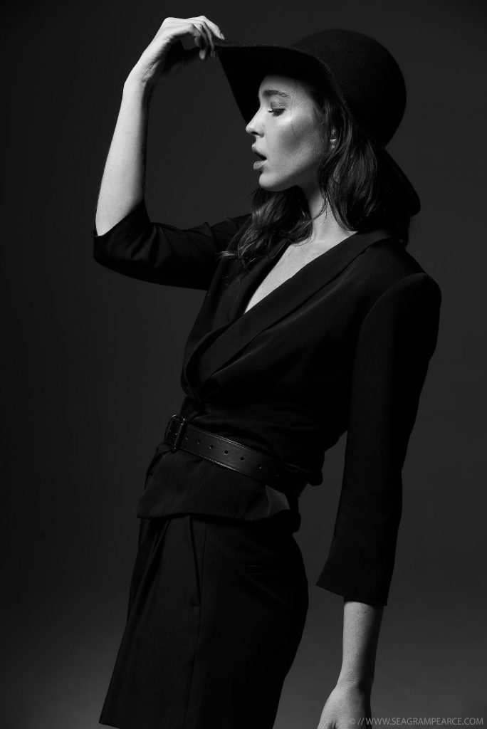 Classic hollywood vintage model styled studio shoot, classic fashion, photography by Seagram Pearce