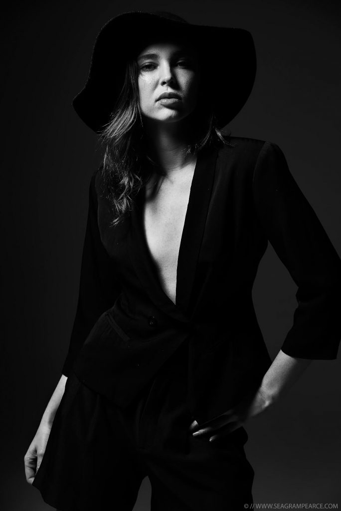 Classic hollywood vintage model styled studio shoot, classic fashion, photography by Seagram Pearce