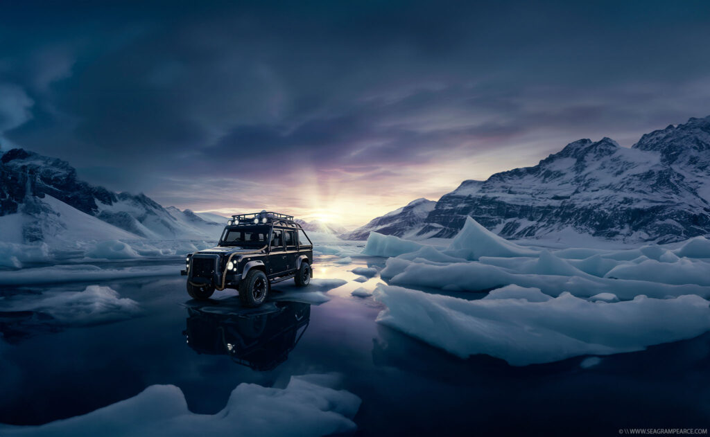 Land Rover Defender 110 Elemental Series Ice by Seagram Pearce car photography