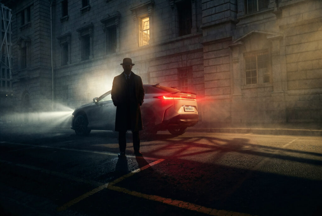 2026 Lexus RZ on the streets of Cape Town in film noir by Seagram Pearce car photographer